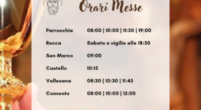 Sante Messe: si torna all’orario ordinario